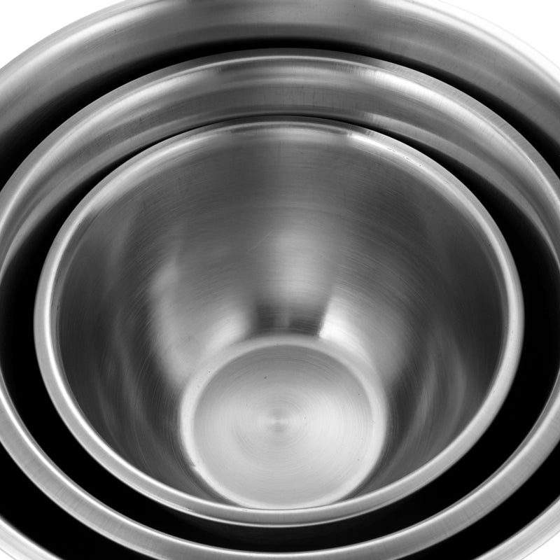 Korean Plain Deep Stainless Mixing Bowl Set 3P