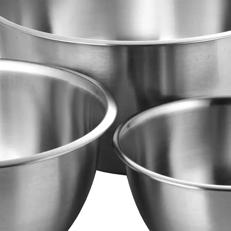 Korean Plain Deep Stainless Mixing Bowl Set 3P - Modern House - Kitchenware - Harumio