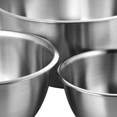 Korean Plain Deep Stainless Mixing Bowl Set 3P