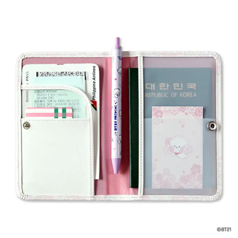 Monopoly x BT21 - Minini Passport Case - Cherry Blossom - Monopoly - Passport Case - Harumio