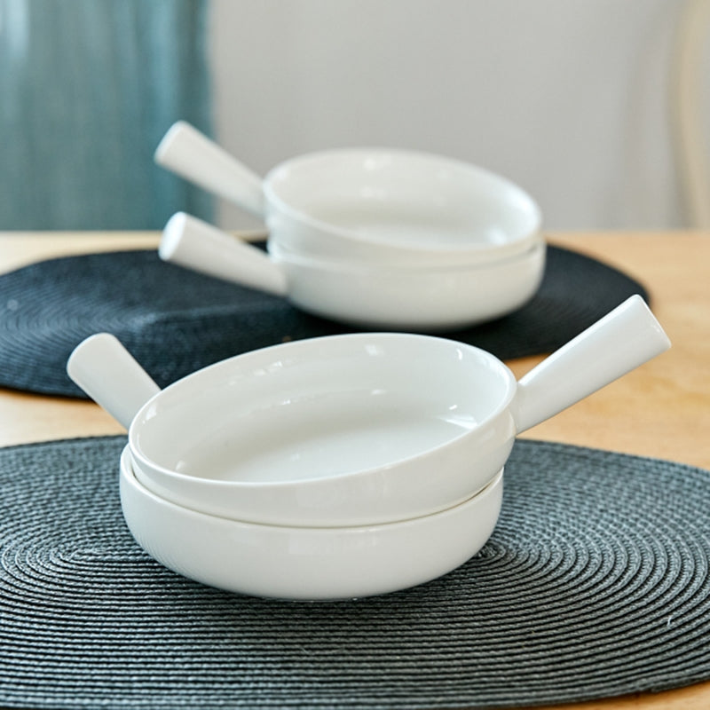 Korean White Handle Bowl Set