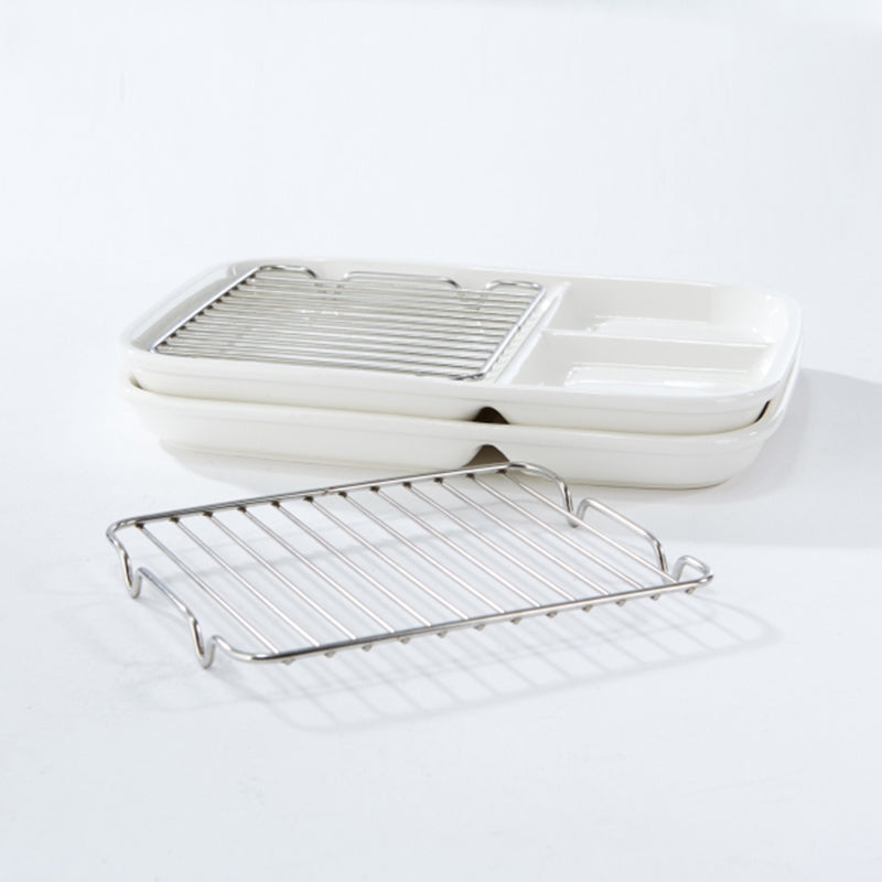 Korean Cutlet Plate With Wire Mesh Set 2P