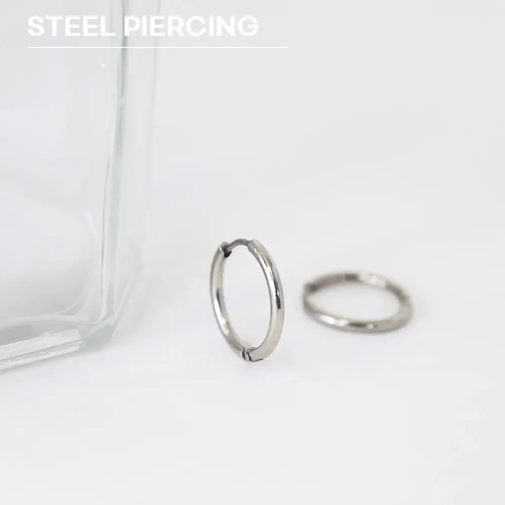 OST - Basic Steel One Touch Ring Earring - OST - Jewelry - Harumio