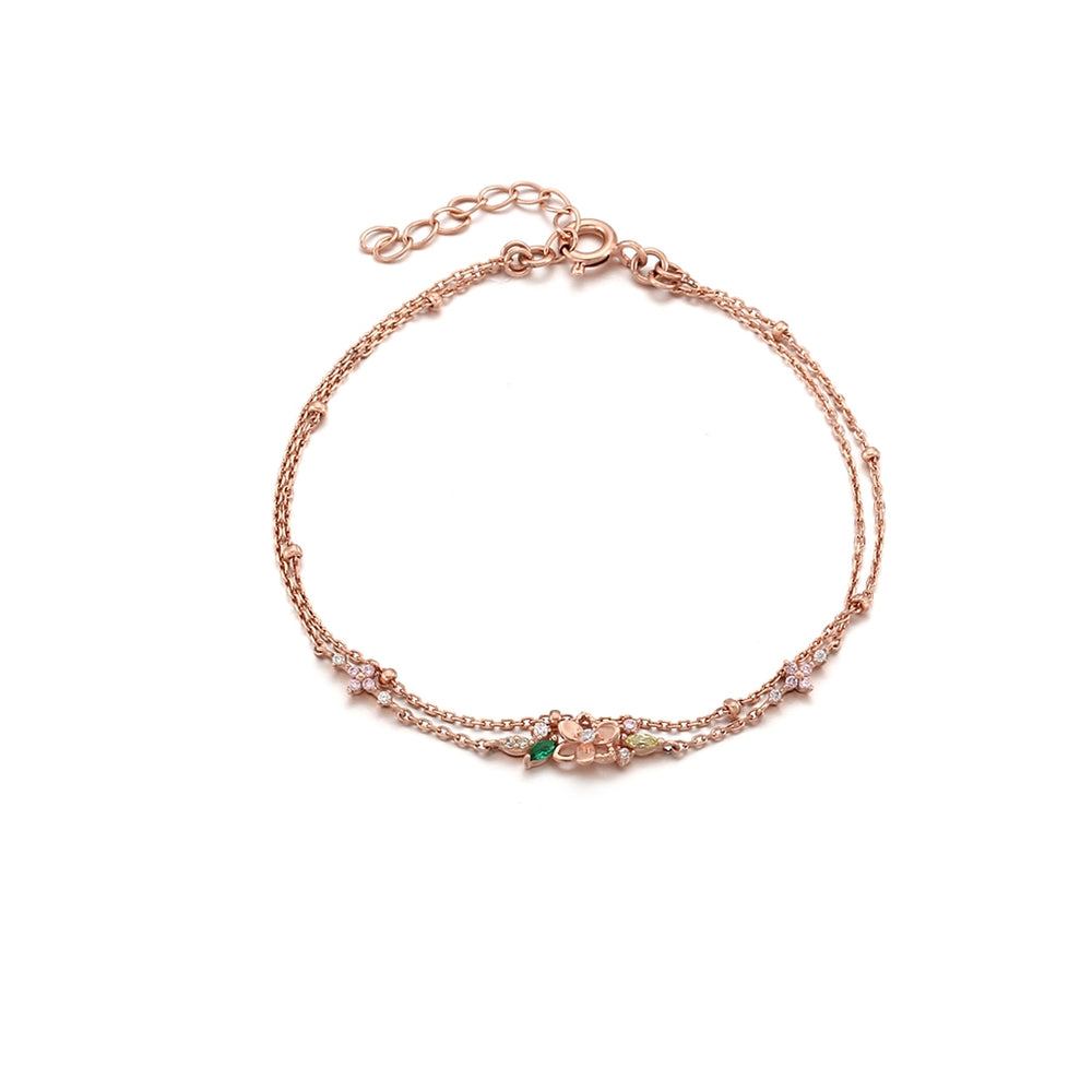 CLUE - Emerald Rose Silver Bracelet