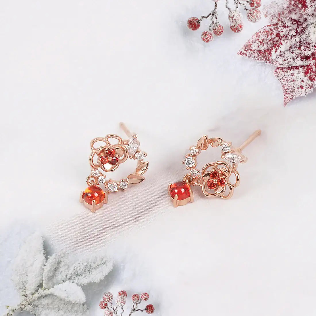 CLUE - Snow Camellia Silver Earring - CLUE - Jewelry - Harumio