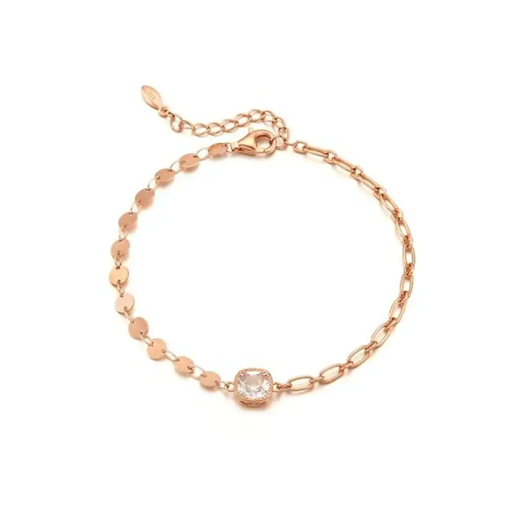 CLUE - Point Square Stone Silver Bracelet - CLUE - Jewelry - Harumio