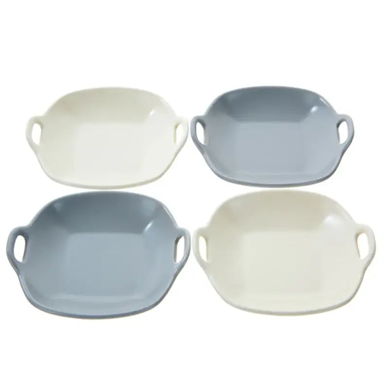 Korean L Mime Square Plate With Handle 4P Set - Modern House - Kitchenware - Harumio