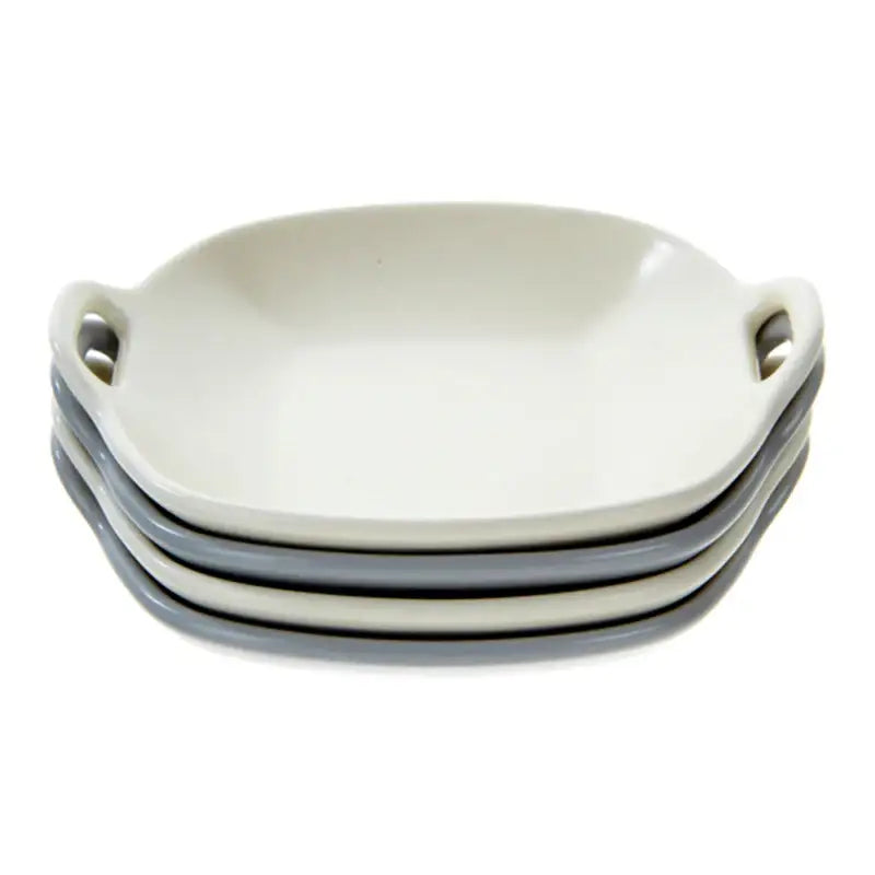 Korean L Mime Square Plate With Handle 4P Set - Modern House - Kitchenware - Harumio