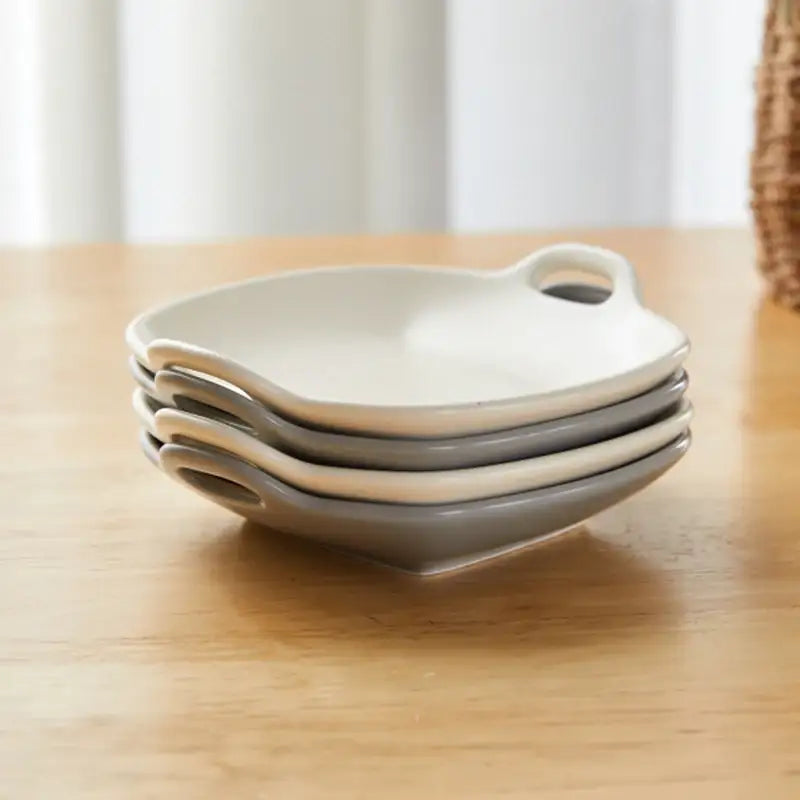 Korean L Mime Square Plate With Handle 4P Set - Modern House - Kitchenware - Harumio