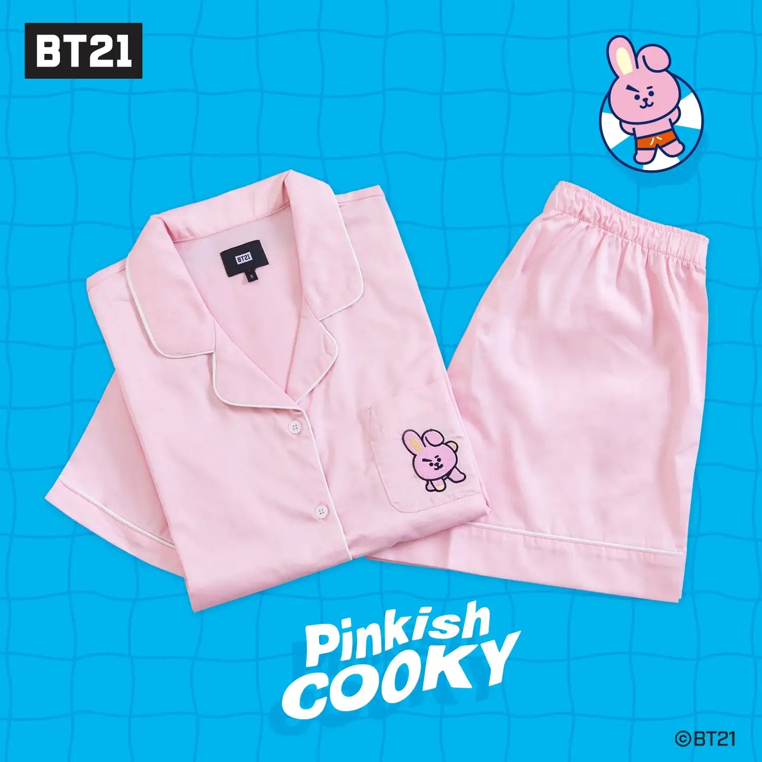 BT21 x Hunt Innerwear - Universtar Short Sleeve Pajamas - BT21 - Clothing - Harumio
