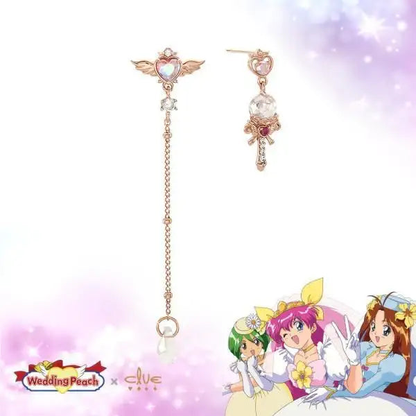 Wedding Peach x CLUE - Angel Peach Crystal Silver Earring - Love of Light - Wedding Peach x CLUE - Jewelry - Harumio