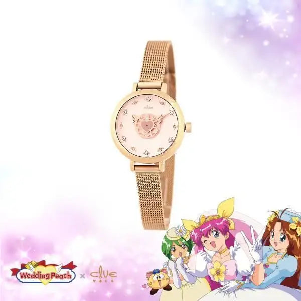 Wedding Peach x CLUE - Rose Gold Mesh Watch - Angel of Love - Wedding Peach x CLUE - Jewelry - Harumio