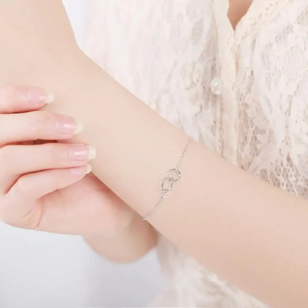 CLUE - Square Circle Silver Bracelet - CLUE - Jewelry - Harumio
