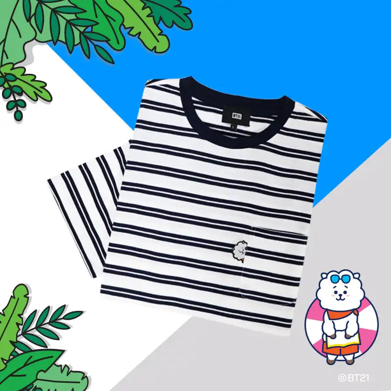 BT21 x Hunt Innerwear - Universtar T-shirt - Navy - BT21 - T-Shirt - Harumio