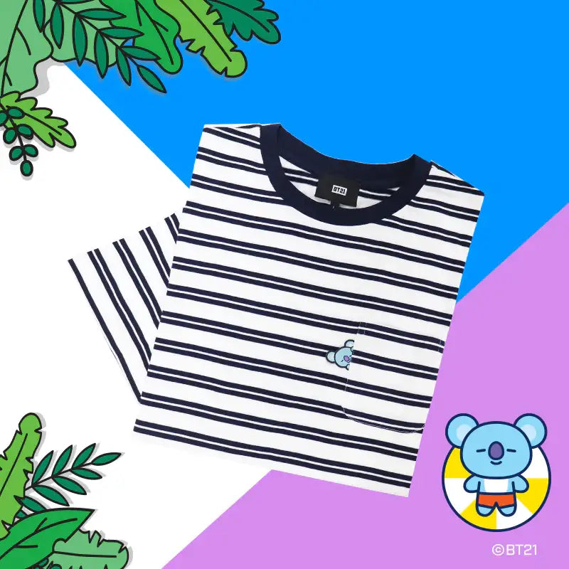 BT21 x Hunt Innerwear - Universtar T-shirt - Navy - BT21 - T-Shirt - Harumio