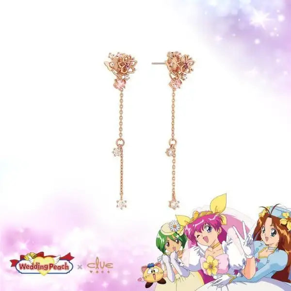 Wedding Peach x CLUE - Peach Flower Silver Earring - Wedding Peach x CLUE - Jewelry - Harumio