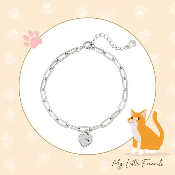 OST - My Little Friends - Cat Heart Silver Bracelet - My Little Friends - Jewelry - Harumio