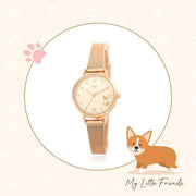 OST - My Little Friends - Welsh Corgi Rose Gold Mesh Watch - My Little Friends - Jewelry - Harumio