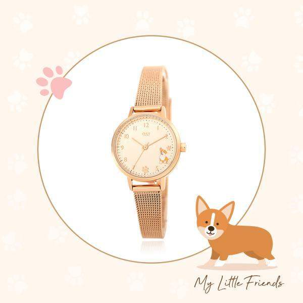 OST - My Little Friends - Welsh Corgi Rose Gold Mesh Watch - My Little Friends - Jewelry - Harumio
