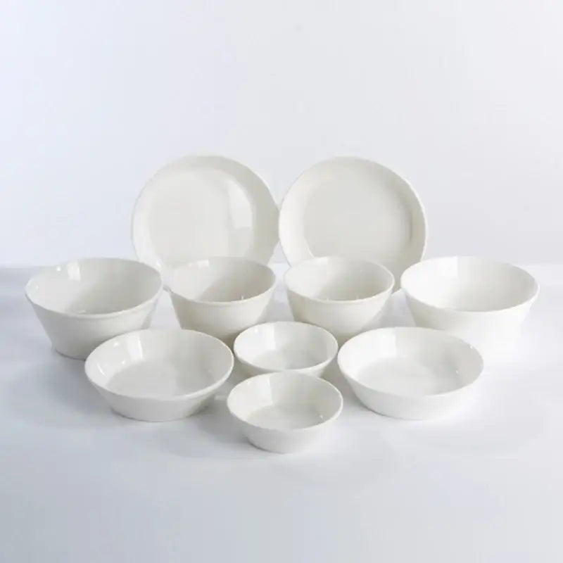 Korean Simple White Tableware Set - Modern House - Kitchenware - Harumio