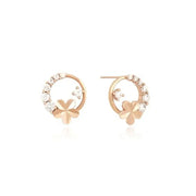 CLUE - Petite Flowery Rose Gold Silver Earrings - CLUE - Jewelry - Harumio