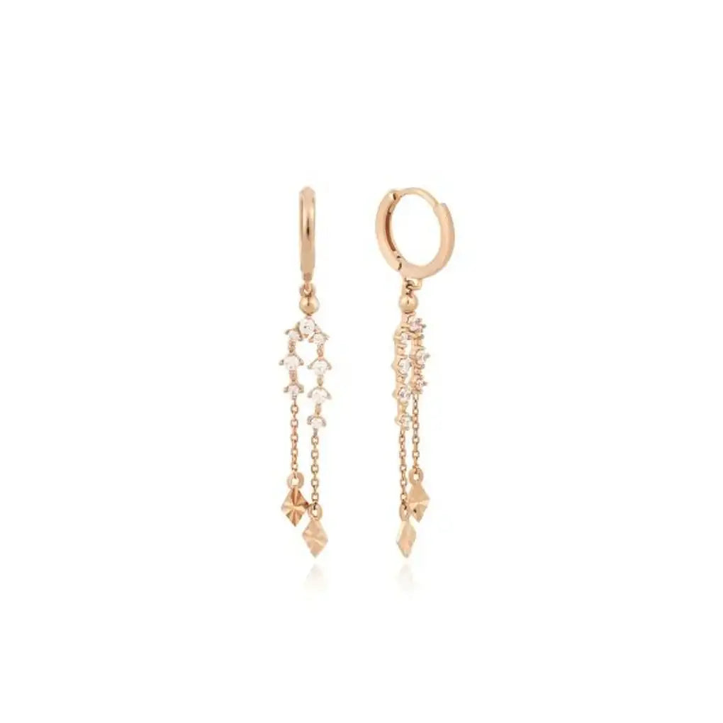 CLUE - Shine Drop Rose Gold Silver Earrings - CLUE - Jewelry - Harumio