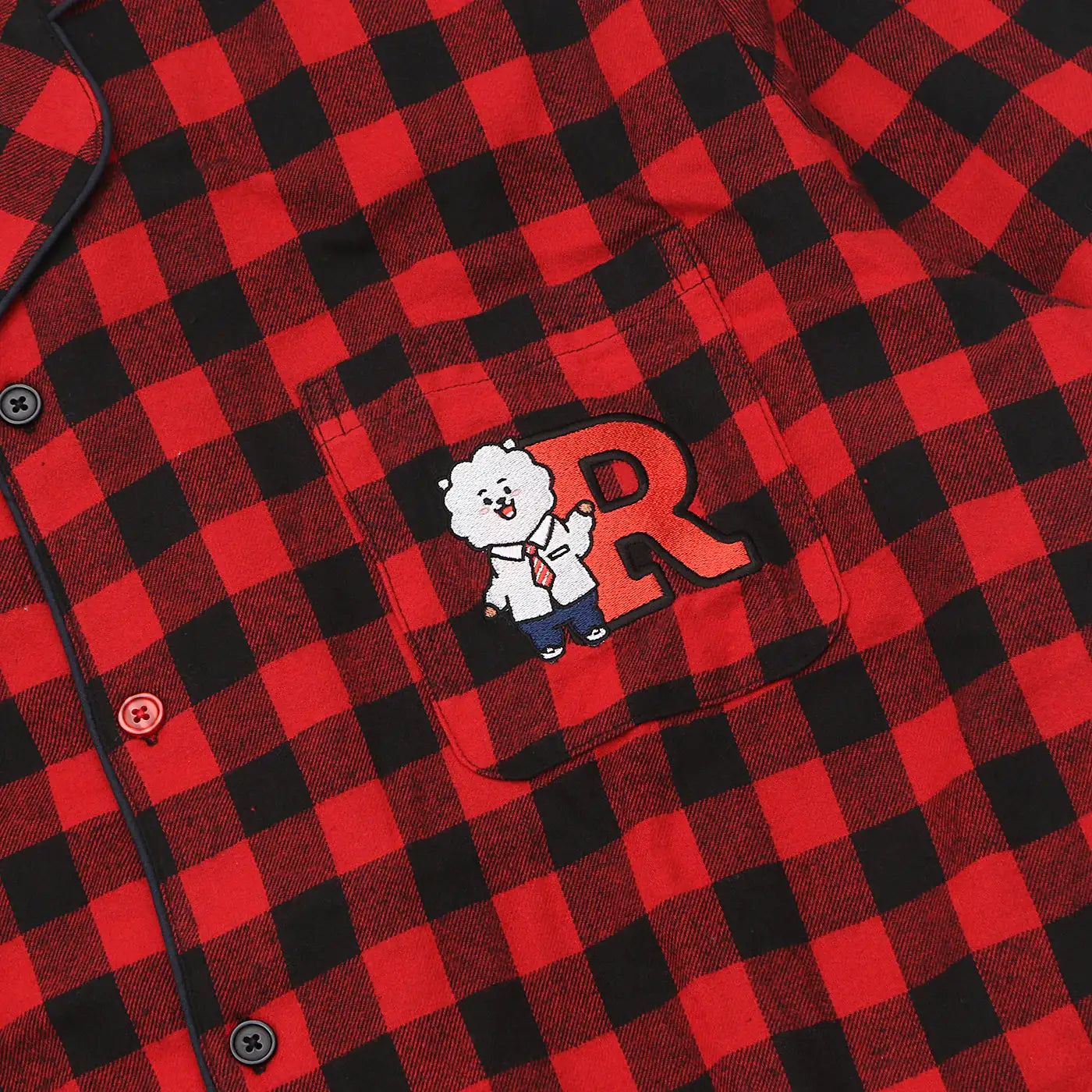 BT21 x Hunt Innerwear - Flannel Check Pajama Set - RJ - BT21 - Pajama - Harumio