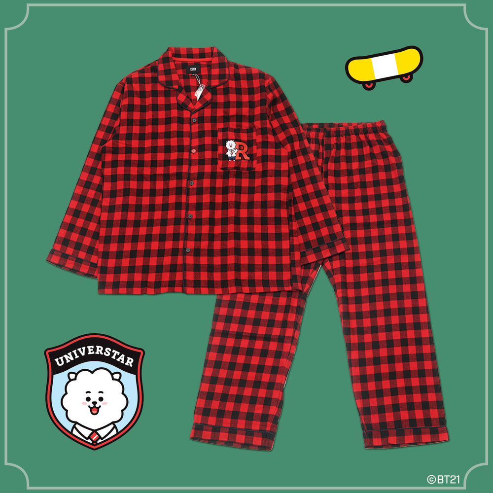BT21 x Hunt Innerwear - Flannel Check Pajama Set - RJ