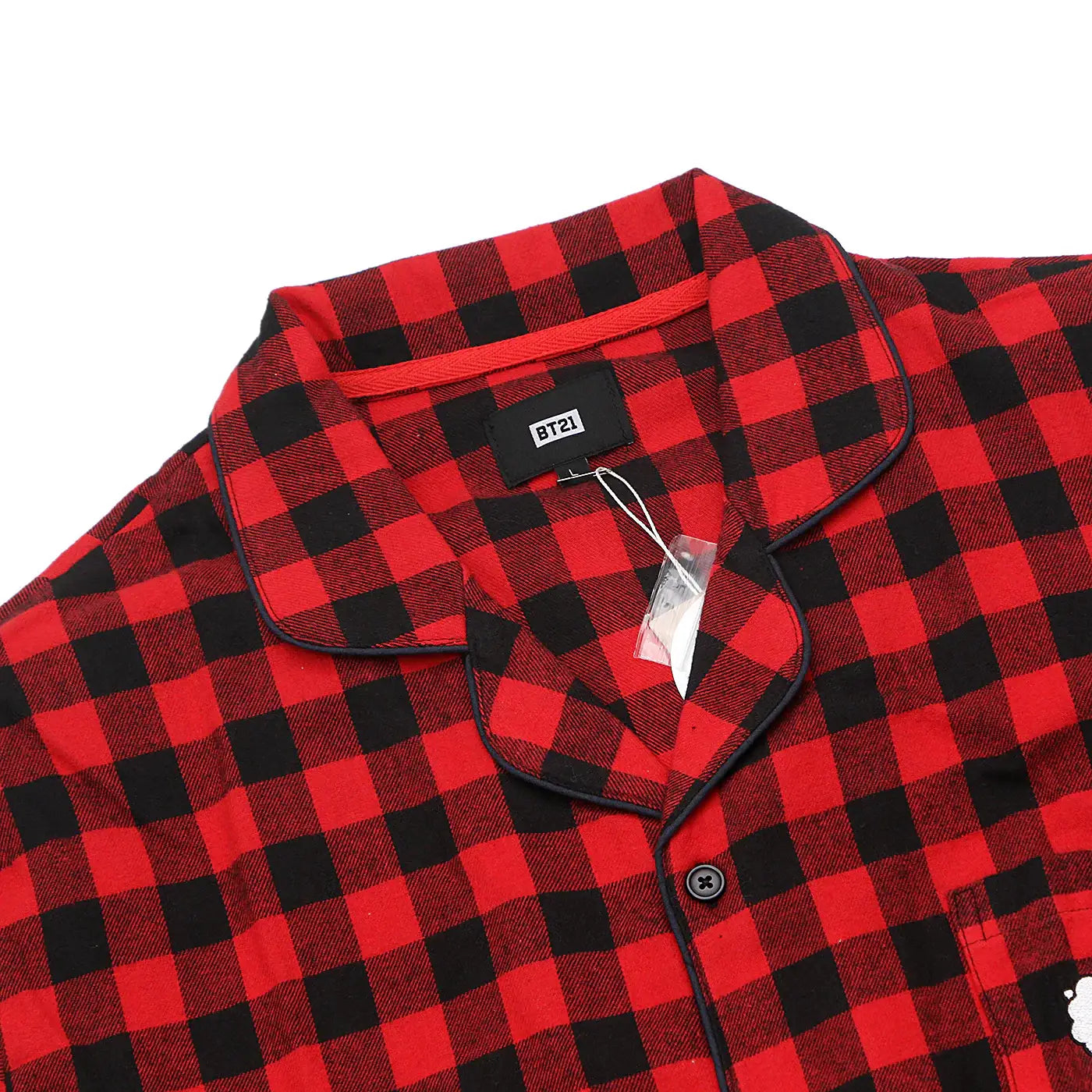BT21 x Hunt Innerwear - Flannel Check Pajama Set - RJ - BT21 - Pajama - Harumio