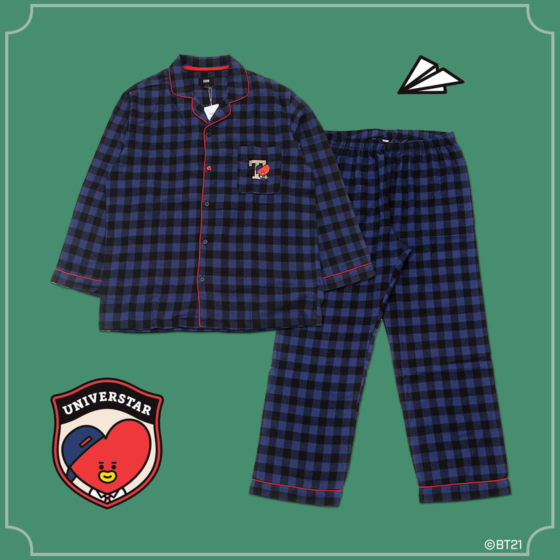 BT21 x Hunt Innerwear - Flannel Check Pajama Set - Tata