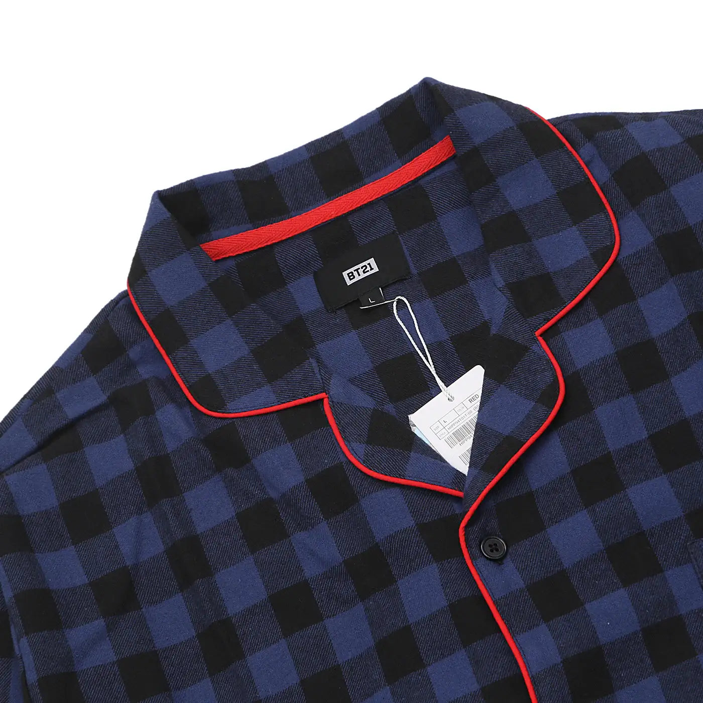 BT21 x Hunt Innerwear - Flannel Check Pajama Set - Tata - BT21 - Pajama - Harumio