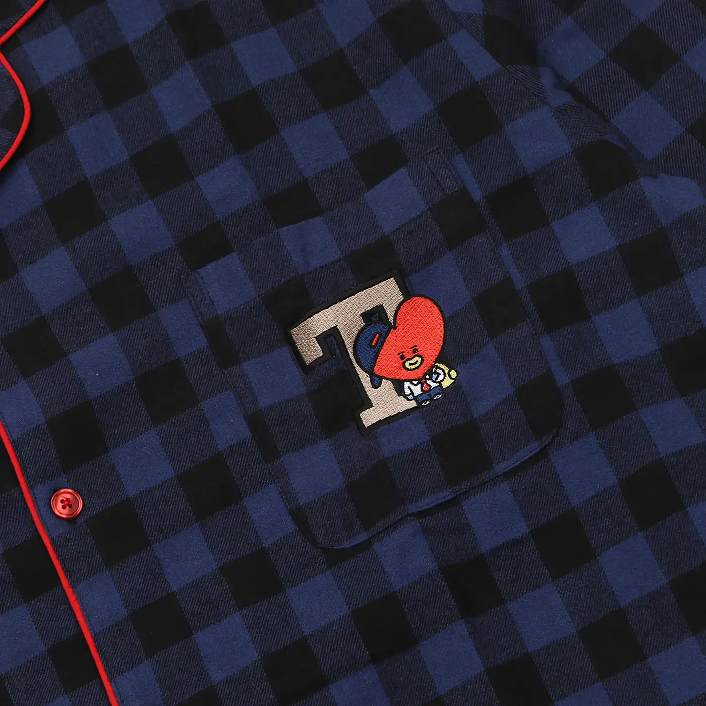 BT21 x Hunt Innerwear - Flannel Check Pajama Set - Tata - BT21 - Pajama - Harumio