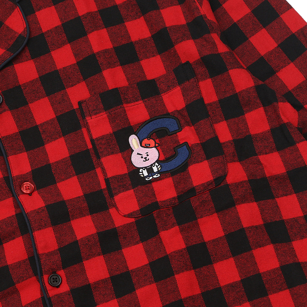 BT21 x Hunt Innerwear - Flannel Check Pajama Set - Cooky