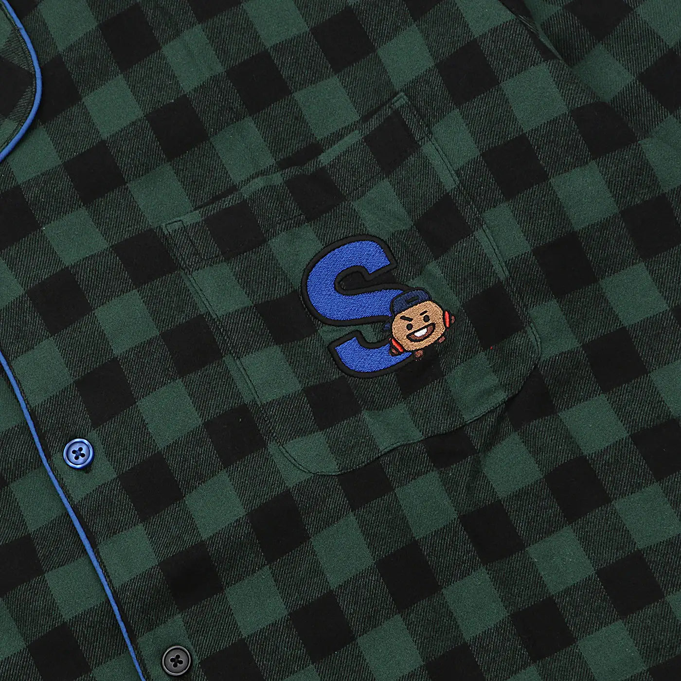 BT21 x Hunt Innerwear - Flannel Check Pajama Set - Shooky - BT21 - Pajama - Harumio