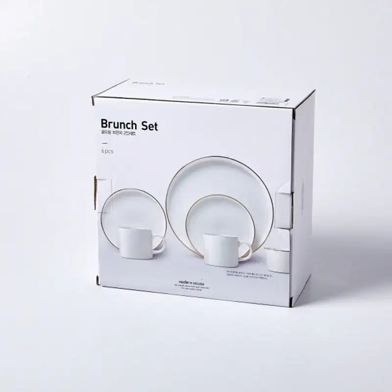 Gold Rim Korean Brunch Set 6P - Modern House - Kitchenware - Harumio