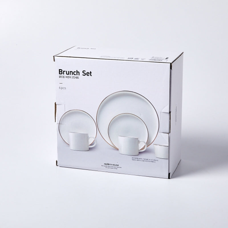 Gold Rim Korean Brunch Set 6P