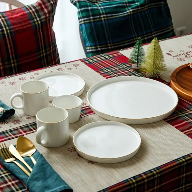 Gold Rim Korean Brunch Set 6P - Modern House - Kitchenware - Harumio