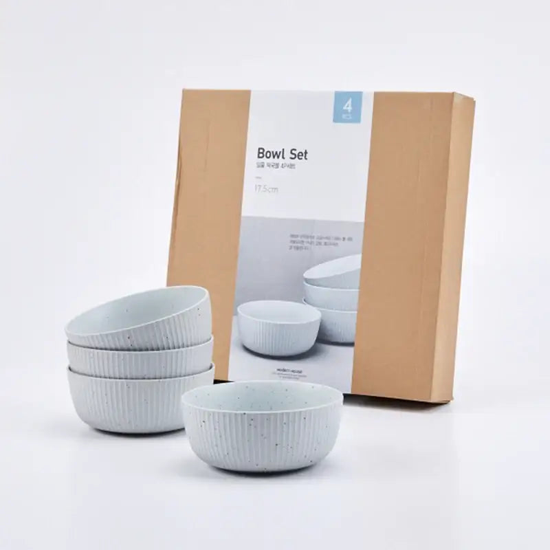 Korean Exquisite Rice Cake Soup Bowl 4P Set D17.5 - Modern House - Kitchenware - Harumio
