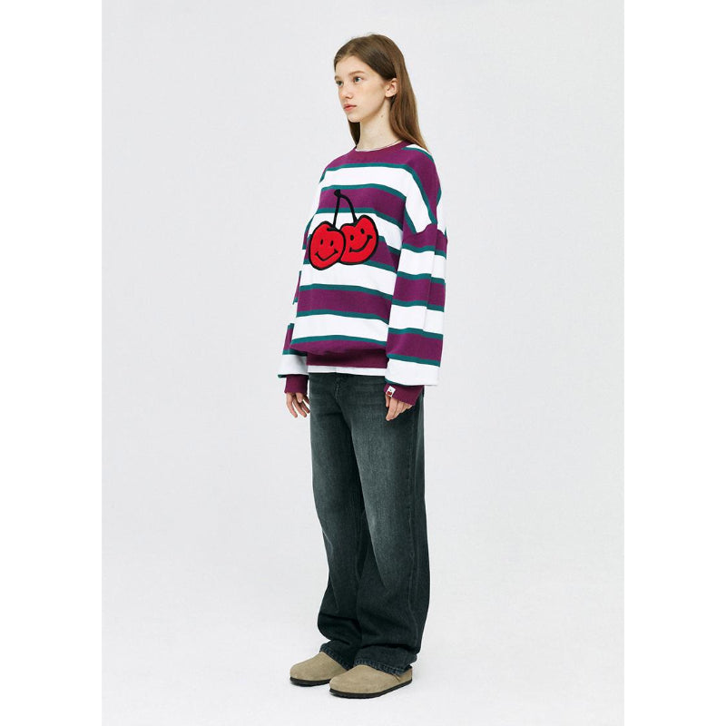 Krish - Big Doodle Cherry Sweatshirt (Violet)