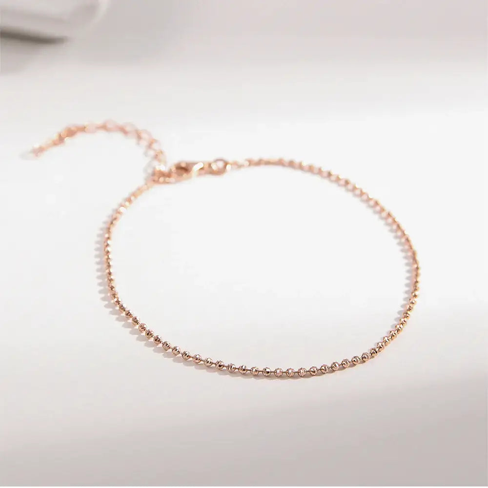 CLUE - Basic Ball Rose Gold Anklet - CLUE - Jewelry - Harumio