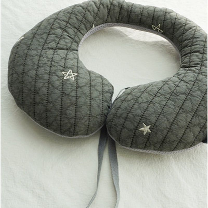 Malolotte x dot to dot - Quilted Embroidered Neck Cushion