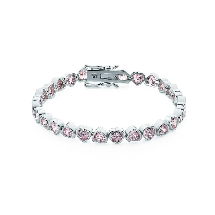 OST - Simulated Diamond Heart Attack Pink Bracelet - OST - Jewelry - Harumio