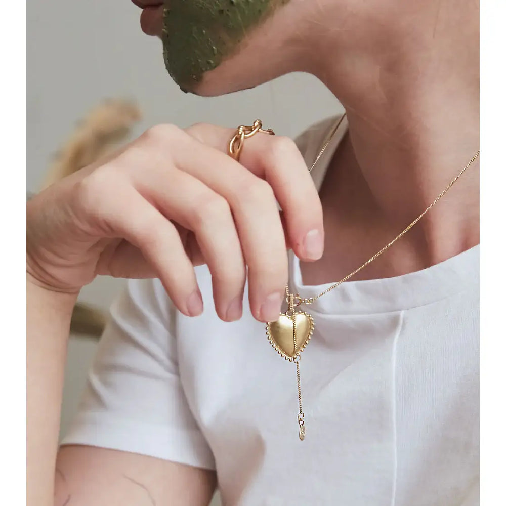 CLUE - C Collection Vintage Heart Coin Silver Necklace - CLUE - Jewelry - Harumio