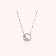 CLUE - Half Cubic Setting Silver Necklace - CLUE - Jewelry - Harumio