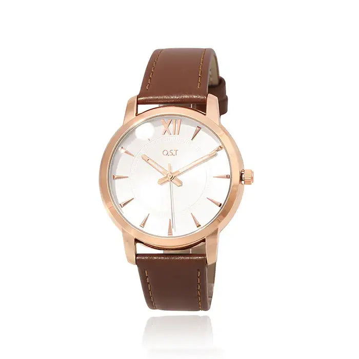 OST - Classic Brown Leather Watch - OST - Watch - Harumio