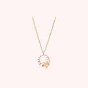 CLUE - Petite Flowery Rose Gold Silver Necklace - CLUE - Jewelry - Harumio