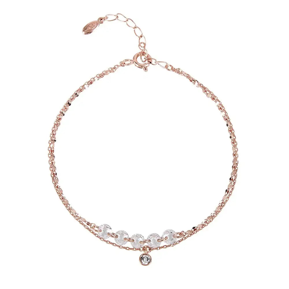 CLUE - Cut Crystal Chain Silver Bracelet - CLUE - Jewelry - Harumio