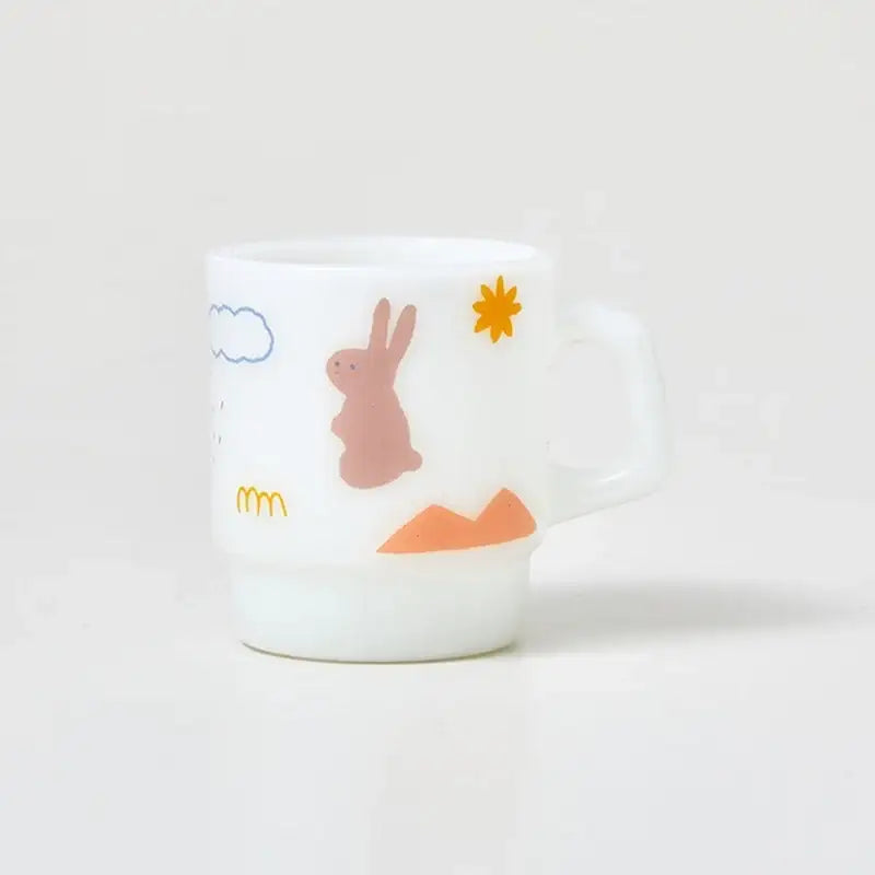 Korean Little Buddy - Milk Glass Mug - Modern House - Mugs - Harumio