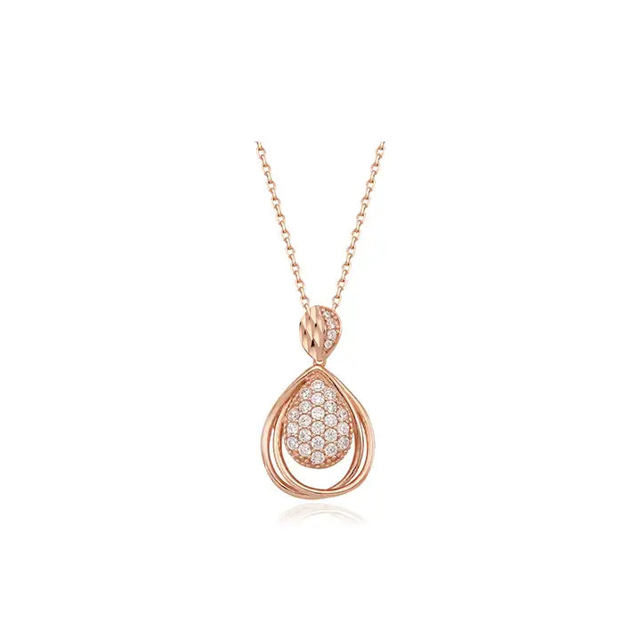 CLUE - Luxury Oval Stone Silver Necklace - CLUE - Jewelry - Harumio