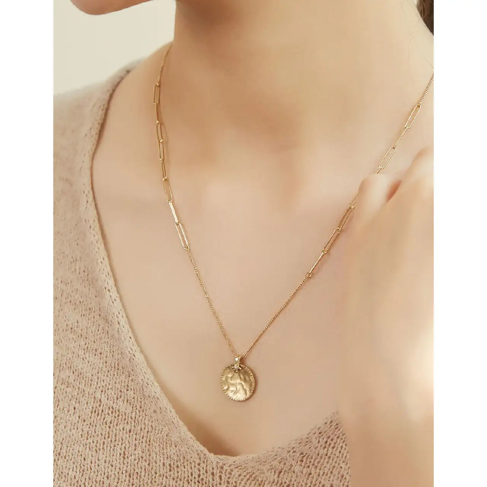 CLUE - C Collection Vintage Coin Mix Chain Silver Necklace - CLUE - Jewelry - Harumio